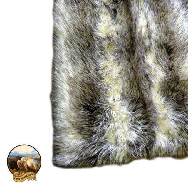 Plush Faux Fur Throw Blanket, Gray Stripe, Luxury Cuddle Lining