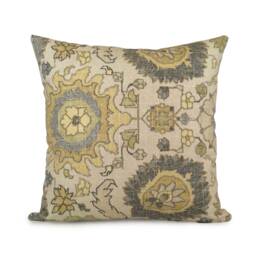 Off White/Lime Green/Yellow & Gray Pillow, Linen Pillow Cover, Decorative Throw Covers, Richloom Designer Fabric Pillow, Pillowcase - thumbnail 1