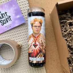 Saint Dwight Prayer Candle Rainn Wilson, Scented Soy Wax, 8 - thumbnail 3
