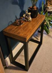 Handmade Reclaimed Wood Side Table Living Room End Table - thumbnail 1