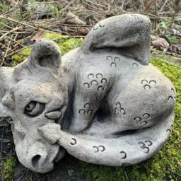 Stone Garden Large Lying Dragon Cute Statue Detailed Ornament Gift - thumbnail 2