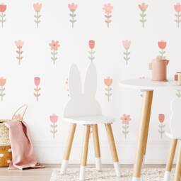 Flower Wall Decals - Floral Nursery Decor, Watercolor Art, Daisy Decal, Reusable & Removable Stickers - thumbnail 1