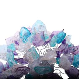 Floral Flush Mount Ceiling Light, Resin Flowers & Leaves Lighting - thumbnail 2