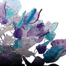 Floral Flush Mount Ceiling Light, Resin Flowers & Leaves Lighting - thumbnail 4