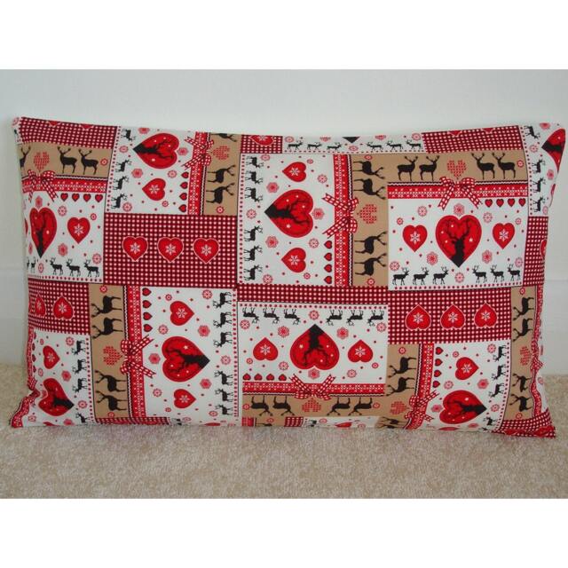 "Nordic Pillow Cover Reindeer Heart 20""x12"