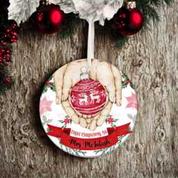 Personalised Christmas Decoration - First As Mrs Custom Bauble Gift Stocking Filler Eve Box