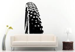 Bicycle Rider On A Mountain Bike Sport Wheel Tire Tread Wall Decal Vinyl Sticker Mural Room Decor L1017 - thumbnail 1