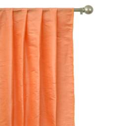 Peach Orange Silk Dupioni Curtain Panels - Rod Pocket, Grommet, Box Pleat, Three Pinch Tab Top & Plain Ring Top - thumbnail 1
