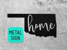 Metal Oklahoma Home Sign Steel Anniversary Wall Art - thumbnail 1