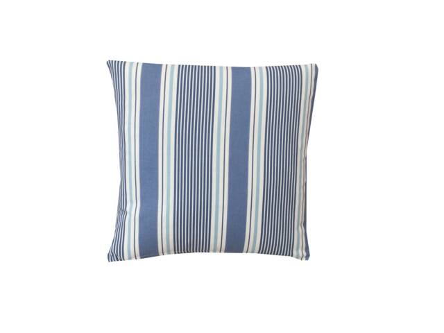 Handmade Coastal Stripe Cushion Cover Navy, Ivory & Blue Linen Pillow Sham - 24 - image 1