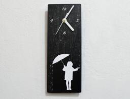 Girl in The Rain - Wall Clock