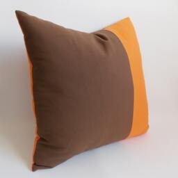 Orange Brown Cotton Canvas Pillow Cover 18x18 Decorative Throw - thumbnail 2