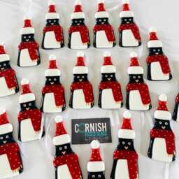 Fused Glass Penguin Christmas Tree Decoration, Home Decor - thumbnail 4