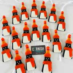 Fused Glass Penguin Christmas Tree Decoration, Home Decor - thumbnail 3