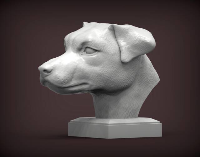 3D Printed Jack Russell Bust Pet Memorial Dog Figurine - image 1