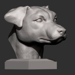 3D Printed Jack Russell Bust Pet Memorial Dog Figurine - thumbnail 2
