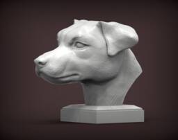 3D Printed Jack Russell Bust Pet Memorial Dog Figurine