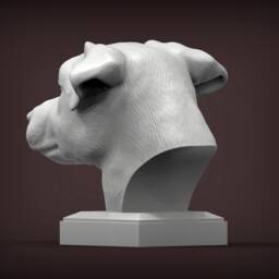3D Printed Jack Russell Bust Pet Memorial Dog Figurine - thumbnail 3