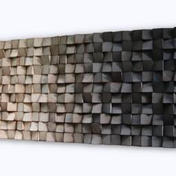 Reclaimed Wood Mosaic Wall Art - Beige, Cream, Gray - thumbnail 4