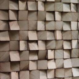 Reclaimed Wood Mosaic Wall Art - Beige, Cream, Gray - thumbnail 3
