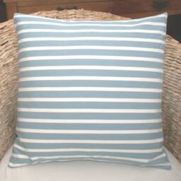 Blue & White Stripes Cushion Cover - Chambray Ticking 18 X - thumbnail 3