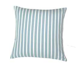 Blue & White Stripes Cushion Cover - Chambray Ticking 18 X - thumbnail 1