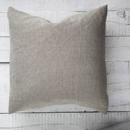 Ticking Stripe Pillow Cover, Farmhouse Linen Pillowcase, Custom Size Cover - Handmade - thumbnail 2