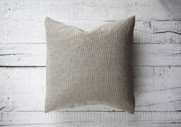 Ticking Stripe Pillow Cover, Farmhouse Linen Pillowcase, Custom Size Cover - Handmade - thumbnail 1