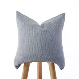 Ticking Stripe Pillow Cover, Farmhouse Linen Pillowcase, Custom Size Cover - Handmade - thumbnail 3