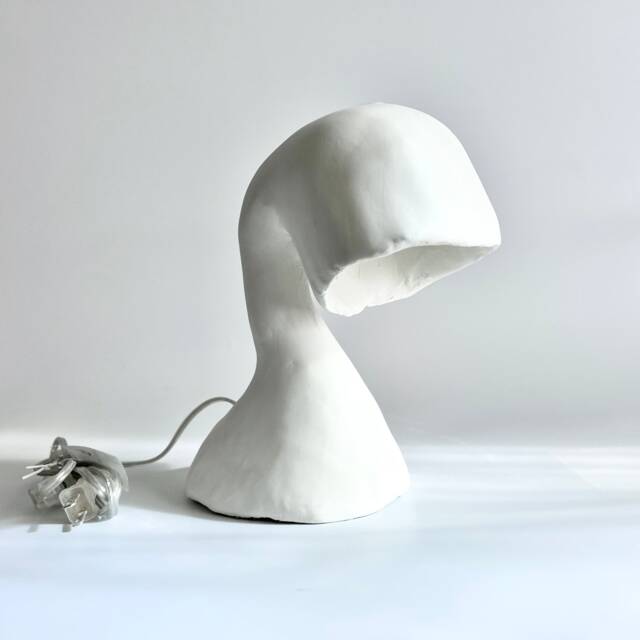 Space Invader Line By Studio Chora, Table Lamp, Limestone Plaster, in Stock - image 1