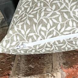 1237. Sherwood Trailing Leaves in Beige 100% Cotton Cushion Cover Various Sizes - thumbnail 3
