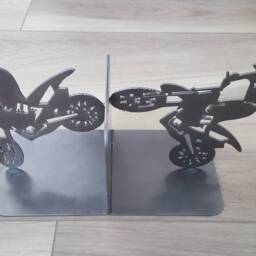 Dirt Bike Bookends. Metal Boy Home Decor. Birthday Or Christmas Gift - thumbnail 2