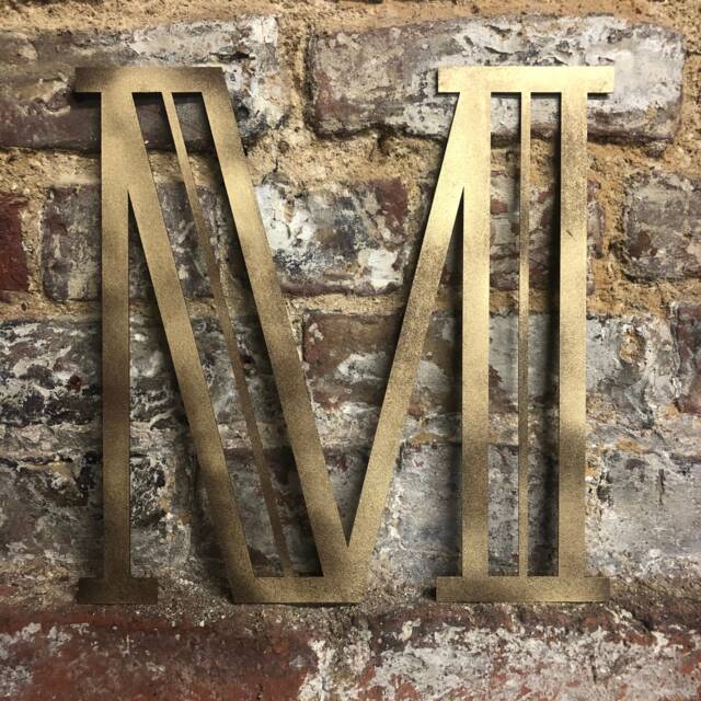Gold Metal Art Deco Letter M - Wall Decor Made in UK Personalised Present - image 1