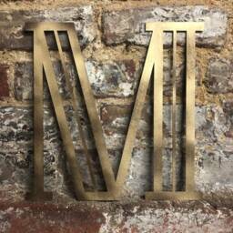 Gold Metal Art Deco Letter M - Wall Decor Made in UK Personalised Present - thumbnail 1