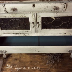Sold - Shabby Chic Antique White Painted Sideboard, Distressed Chippy Milk Sideboard Buffet, Buffet With Mirror, Furniture - thumbnail 2