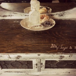 Sold - Shabby Chic Antique White Painted Sideboard, Distressed Chippy Milk Sideboard Buffet, Buffet With Mirror, Furniture - thumbnail 4