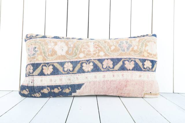 Kilim Lumbar Pillow Cover Turkish Anatolian Throw - 12x24 Inch - image 1