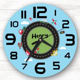 Cars Road Transport Boys Room Custom Gift Personalised Clock - thumbnail 1