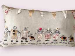 Personalised Family Cushion With 6 Custom Names , Handmade Linen Home Decor, Gift For Mum, Nanna Or Grandma - thumbnail 1
