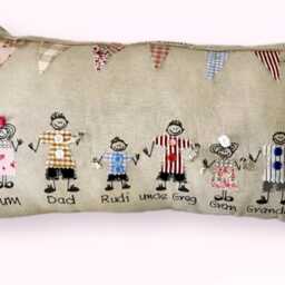 Personalised Family Cushion With 6 Custom Names , Handmade Linen Home Decor, Gift For Mum, Nanna Or Grandma - thumbnail 3