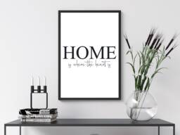 Home Is Where The Heart - Wall Print Gift Idea Bespoke Poster A5 A4 A3 Framed - thumbnail 1