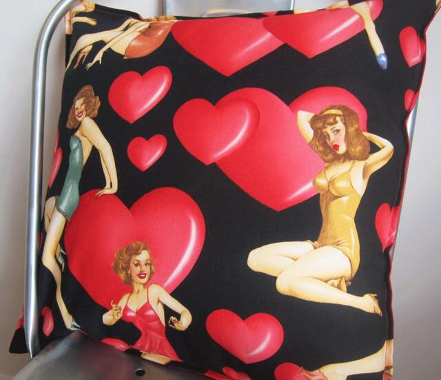 Cheeky Pin Up Cushion Cover - Love Red - image 1