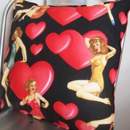 Cheeky Pin Up Cushion Cover - Love Red - thumbnail 2