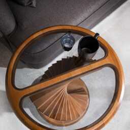 Handcrafted Beech Wood Side Table, Mid-Century Modern Accent Table - thumbnail 3