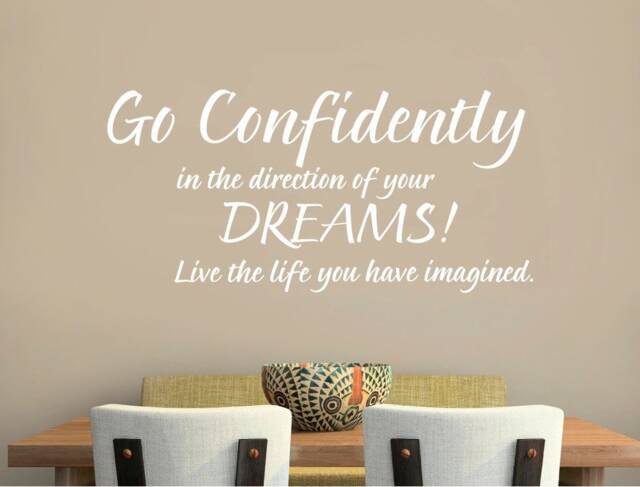Go Confidently in The Direction Of Your Dreams Wall Sticker Quote, Bedroom Quote Decal - image 1