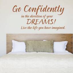 Go Confidently in The Direction Of Your Dreams Wall Sticker Quote, Bedroom Quote Decal - thumbnail 3