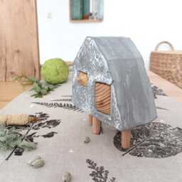 Concrete House With Drawers, Wood & Concrete Art, Cement Home Decoration - thumbnail 4