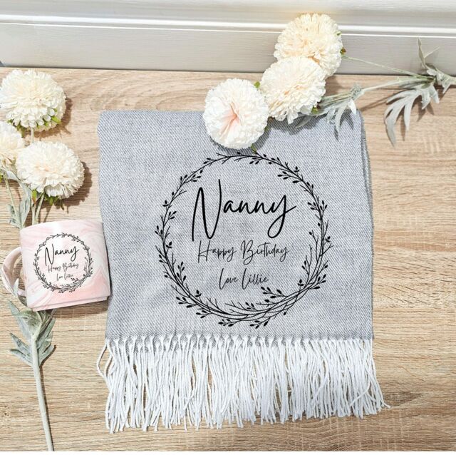 Nanny Gift, Personalised Blanket, Birthday Nan Gifts, Gift For Her, Grandma Present, Throw Blanket - image 1
