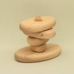 Handmade Wooden Stacking Toy Montessori Oval Pyramid