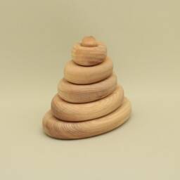 Handmade Wooden Stacking Toy Montessori Oval Pyramid - thumbnail 2